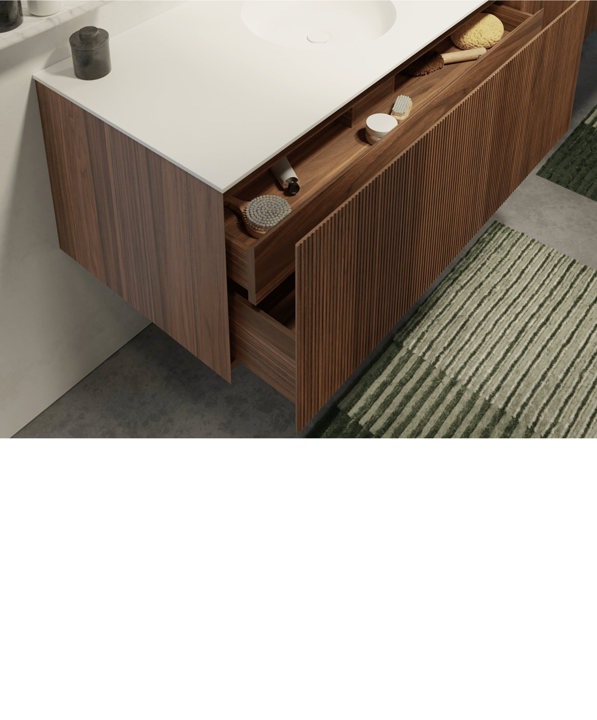 Badkamermeubelen in notelaar