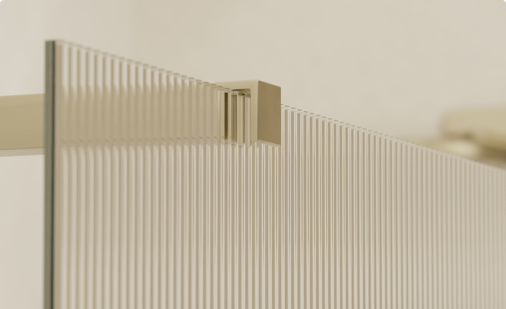 Doucheglas met ribbels