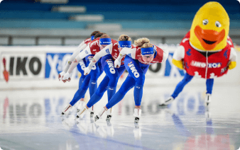 Ducky op de schaatspiste