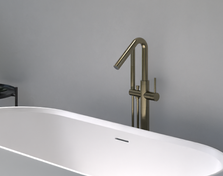 Hand die met een groene doek een zwarte wastafelkraan droogt boven een witte lavabo, als onderhoudstip van x²o badkamers.