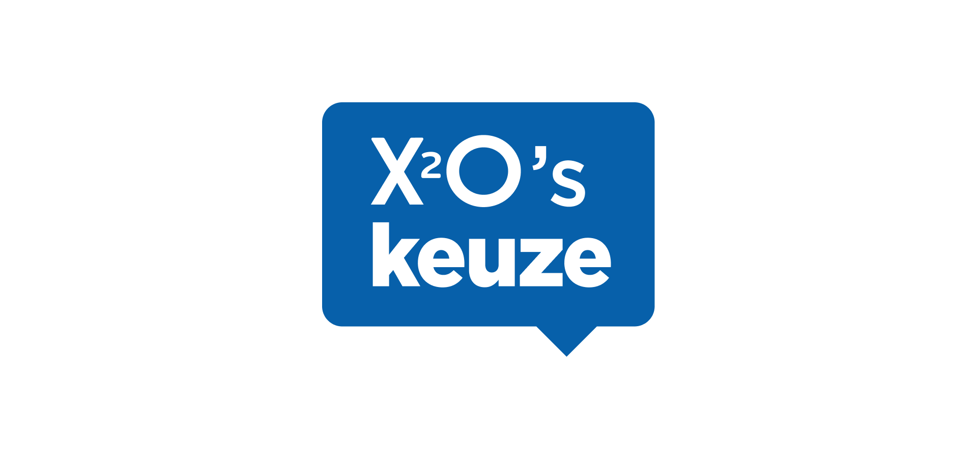 Blauw label met witte tekst 'X²O’s keuze', duidend op een aanbevolen selectie van X²O badkamers.