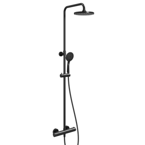 Linie Junos 200 Duschsystem mit Thermostat-Armatur Schwarz Matt