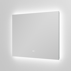 Balmani Giro Touch rechteckig Badezimmerspiegel 90 x 65 cm mit Spiegelbeleuchtung und Anti-Beschlag Spiegelheizung