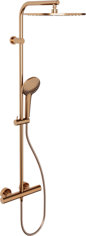Blaufoss Round 300 Duschsystem: Brushed Rosegold