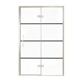 Balmani Senses Design douche draaideur rechts 140 cm x 210 cm Lined glas, Brushed CoolMetal profielen