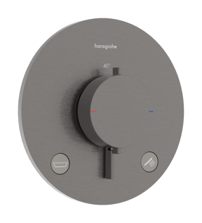 Hansgrohe Ecostat Comfort S inbouw thermostaat 2 uitgangen Brushed Black Chrome EN1717