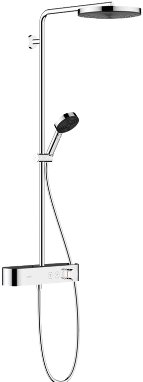 Hansgrohe Pulsify 260 Regendusche Duschsystem mit Thermostatbatterie: Wandmontage, Chrom Glänzend