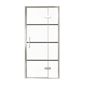 Balmani Senses Design douche draaideur rechts 100 cm x 210 cm Lined glas, Chroom profielen