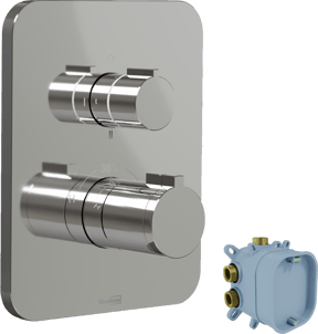 Blaufoss Smartbox Softline Thermostat-Duscharmatur: Unterputz, für 2 Verbraucher, Chrom glänzend, Einbauelement inklusive