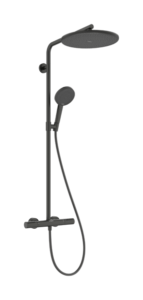 Hansgrohe Raindance Alive S Puro Showerpipe colonne de douche pluie 300 1 fonction de jet EcoSmart avec élement Ecostat thermostat  Brushed Black Chrome