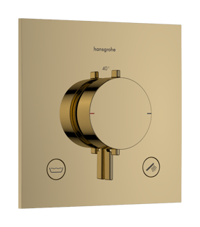 Hansgrohe Ecostat Comfort E Unterputz Badewannenarmatur: für 2 Verbraucher, Polished Gold Optic EN1717