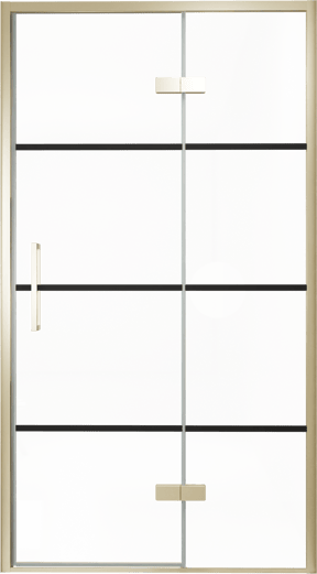 Balmani Senses Design douche draaideur rechts 120 cm x 210 cm Lined glas, Brushed Champagne Gold profielen