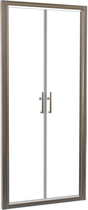 Linie Cadiz porte battante 90 cm x 190 cm verre transparent profil Brushed Chrome