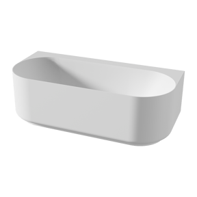 Balmani Scala baignoire semi-îlot ovale 175 x 80 cm Solid Surface blanc mat