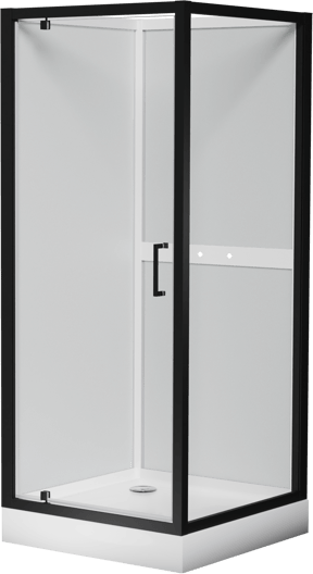 Luca Varess Talan complete douchecabine met draaideuren 90 x 90 cm helder glas mat zwart profiel