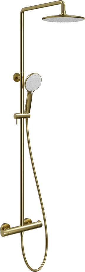 Linie Neptunus colonne de douche de pluie robinet thermostatique Brushed Gold