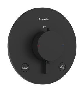 Hansgrohe Ecostat Comfort S inbouw thermostaat 2 uitgangen mat zwart EN1717