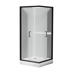 Luca Varess Talan complete douchecabine met schuifdeuren 90 x 90 cm helder glas mat zwart profiel