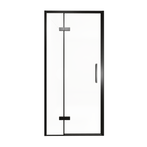 Balmani Senses Design douche draaideur links 100 cm x 210 cm Helder glas, Zwarte profielen