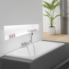 Luca Varess Rosala 2-Personen-Einbaubadewanne: 180 x 80 cm, Acryl, Weiß mat