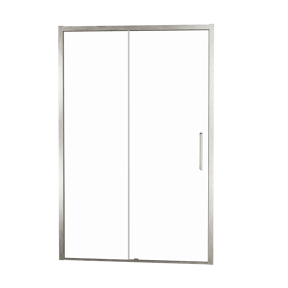 Balmani Senses Design Dusche Schiebetür, umkehrbar, 160 cm x 210 cm, Klarglas, Profil Brushed CoolMetal