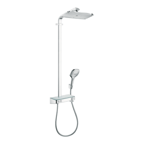 Hansgrohe Raindance Select E 360 Duschsystem: Chrom und Weiß glänzend