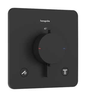 Hansgrohe Ecostat Comfort Q Thermostat-Duscharmatur: Unterputz, für 2 Verbraucher, Schwarz matt