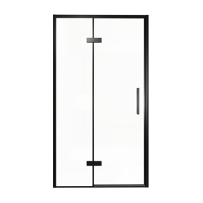 Balmani Senses Design porte pivotante à gauche 120 cm x 210 cm verre transparent, Profil noir