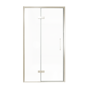 Balmani Senses Design Dusche Drehtür, Links, 120 cm x 210 cm, Klarglas, Profil Brushed CoolMetal