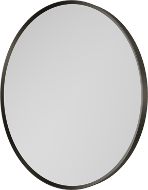 Balmani Auro Gäste-WC Spiegel: Rund, Brushed GunMetal, Ø 45 cm