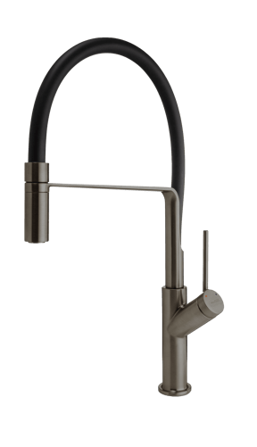 Blaufoss District keukenkraan met uittrekbare handdouche Brushed GunMetal