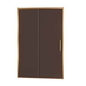 Balmani Senses Design Dusche Schiebetür, umkehrbar, 160 cm x 210 cm, Bronze Glas, Profil Brushed Rosegold