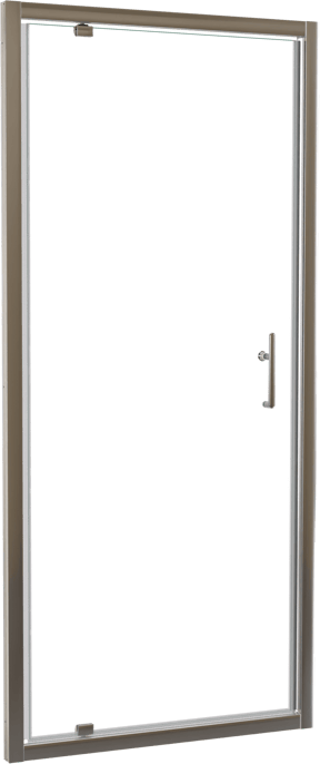 Linie Cadiz Dusche Drehtür 90 cm x 190 cm Klarglas Brushed Chrome Profil