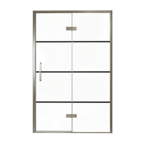 Balmani Senses Design douche draaideur rechts 140 cm x 210 cm Lined glas, Brushed GunMetal profielen