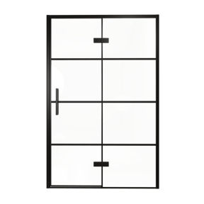 Balmani Senses Design porte pivotante à droite 140 cm x 210 cm verre Lined, Profil noir