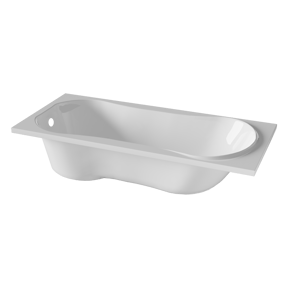 Luca Varess Trasime 1-Personen-Einbaubadewanne: 180 x 80 cm, Acryl, Weiß Glänzend