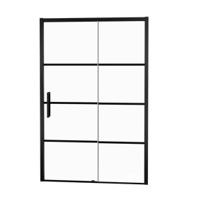 Balmani Senses Design Dusche Schiebetür, Rechts, 160 cm x 210 cm, Lined Glas, Profil Schwarz