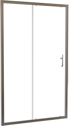 Linie Cadiz Dusche Schiebetür 120 cm x 190 cm Klarglas Brushed Chrome Profil
