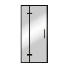 Balmani Senses Design douche draaideur links 100 cm x 210 cm Reflex spiegelglas, Zwarte profielen