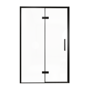 Balmani Senses Design Dusche Drehtür, Links, 140 cm x 210 cm, Klarglas, Profil Schwarz
