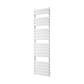 Vipera Vulcan enkele handdoekradiator 50 x 180 cm centrale verwarming Hoogglans Wit zij- en middenaansluiting 1.098W
