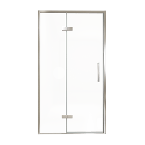 Balmani Senses Design porte pivotante à gauche 120 cm x 210 cm verre transparent, Profil chrome