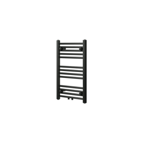 Vipera Kanza enkele handdoekradiator 40 x 70 cm centrale verwarming mat zwart zij- en middenaansluiting 322W