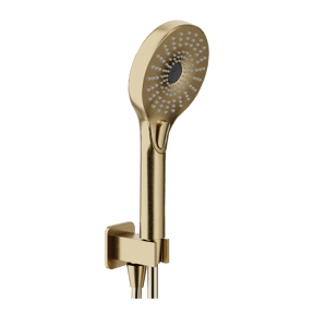 Blaufoss Onos Handbrause-Set: inkl. Wandanschlussbogen: 3jet, Brushed Champagne Gold