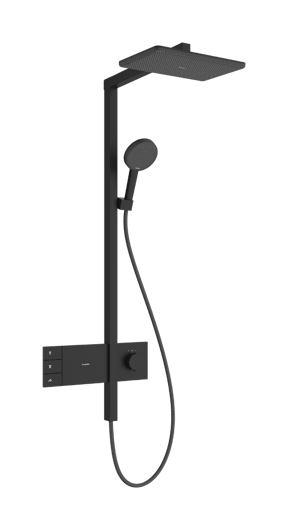 Hansgrohe Raindance Alive Q Showerpipe regendoucheset 210/340 2jets, Ecosmart met Showerselect Comfort Mat Zwart