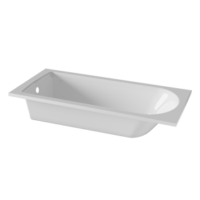 Luca Varess Rosala 1-Personen-Einbaubadewanne: 180 x 80 cm, Acryl, Weiß Glänzend