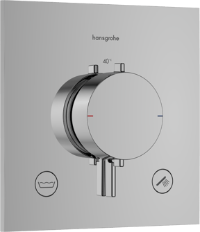 Hansgrohe Ecostat Comfort E inbouw thermostaat 2 uitgangen glanzend chroom EN1717