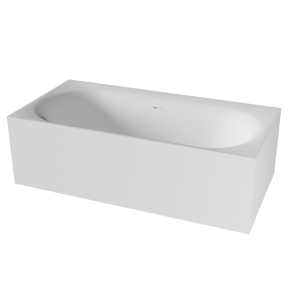 Balmani Rallanta Cresta baignoire îlot rectangulaire 180 x 90 cm Solid Surface blanc mat
