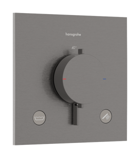 Hansgrohe Ecostat Comfort E inbouw thermostaat 2 uitgangen Brushed Black Chrome EN1717