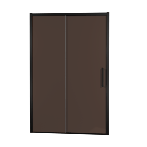 Balmani Senses Design douche schuifdeur omkeerbaar 160 cm x 210 cm Brons glas, Zwarte profielen